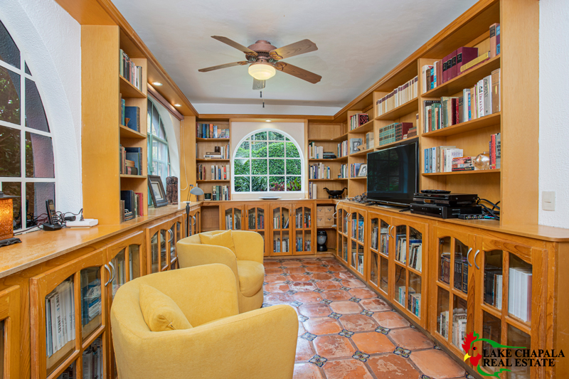 06 Villa Hansen Library Study with Garden View