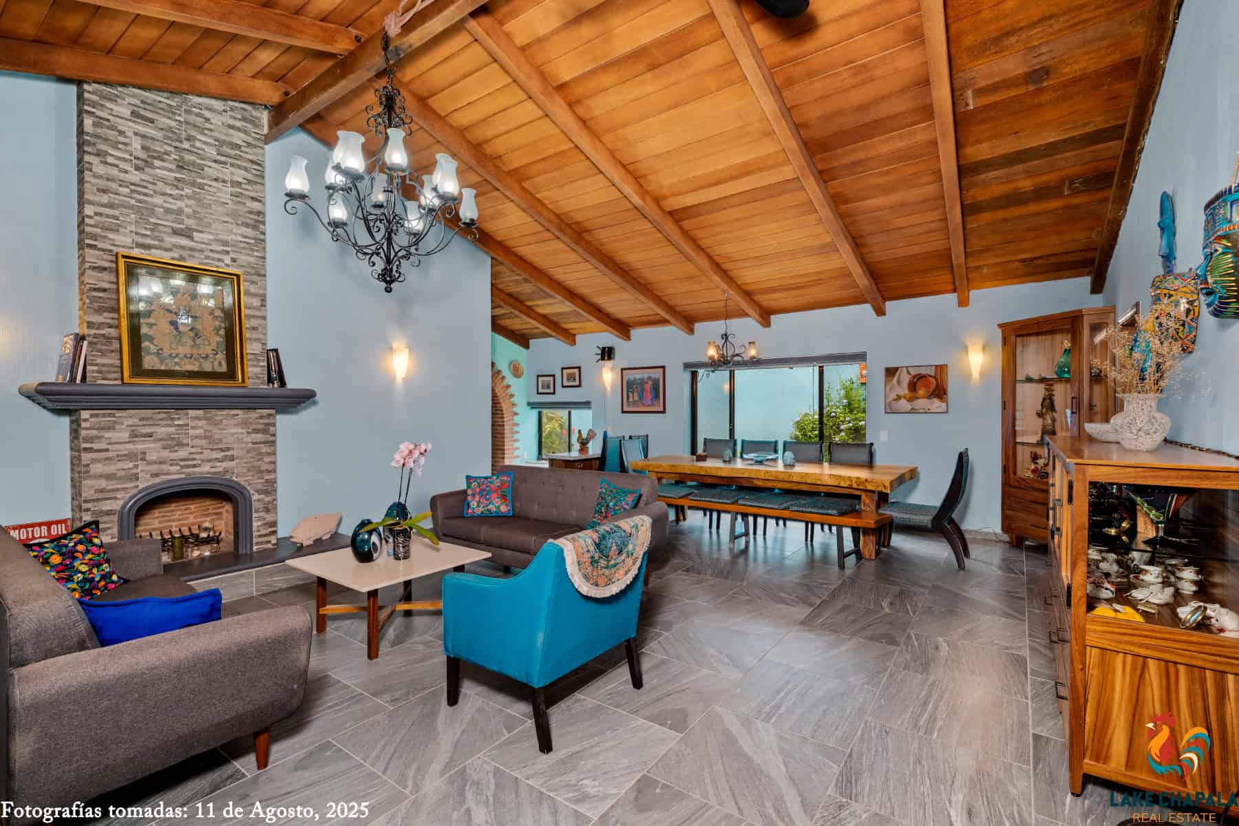 04 Great Room with Fireplace and Catherdral Ceilings