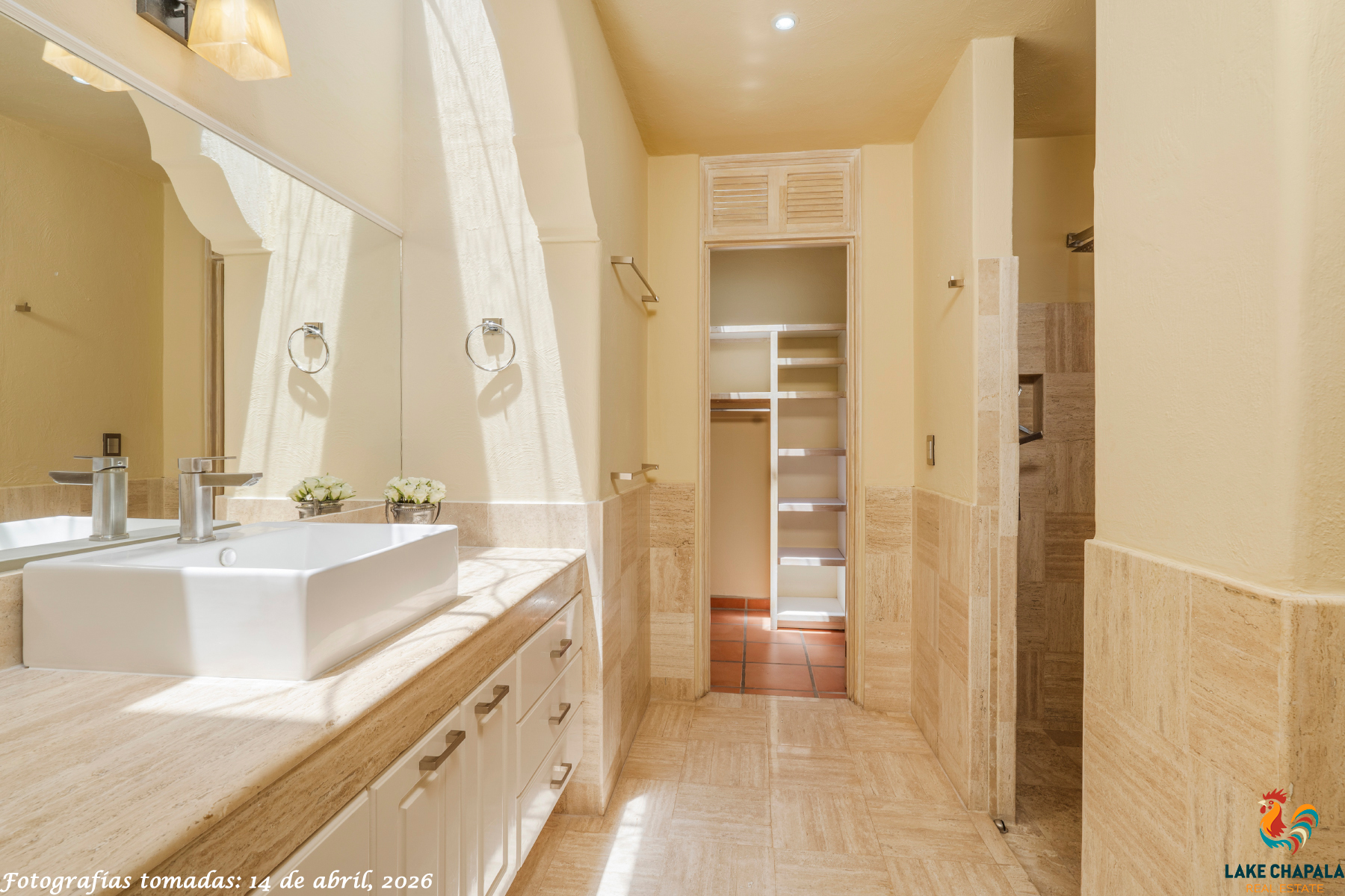 05 Master Bathroom with Skylit Vanity, Walk In Shower and Closet