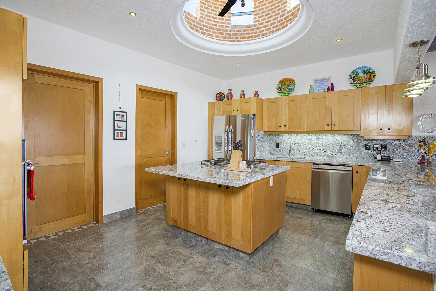 03 Spaious Bright Kitchen with Cupola Dome and New Granite Countertops