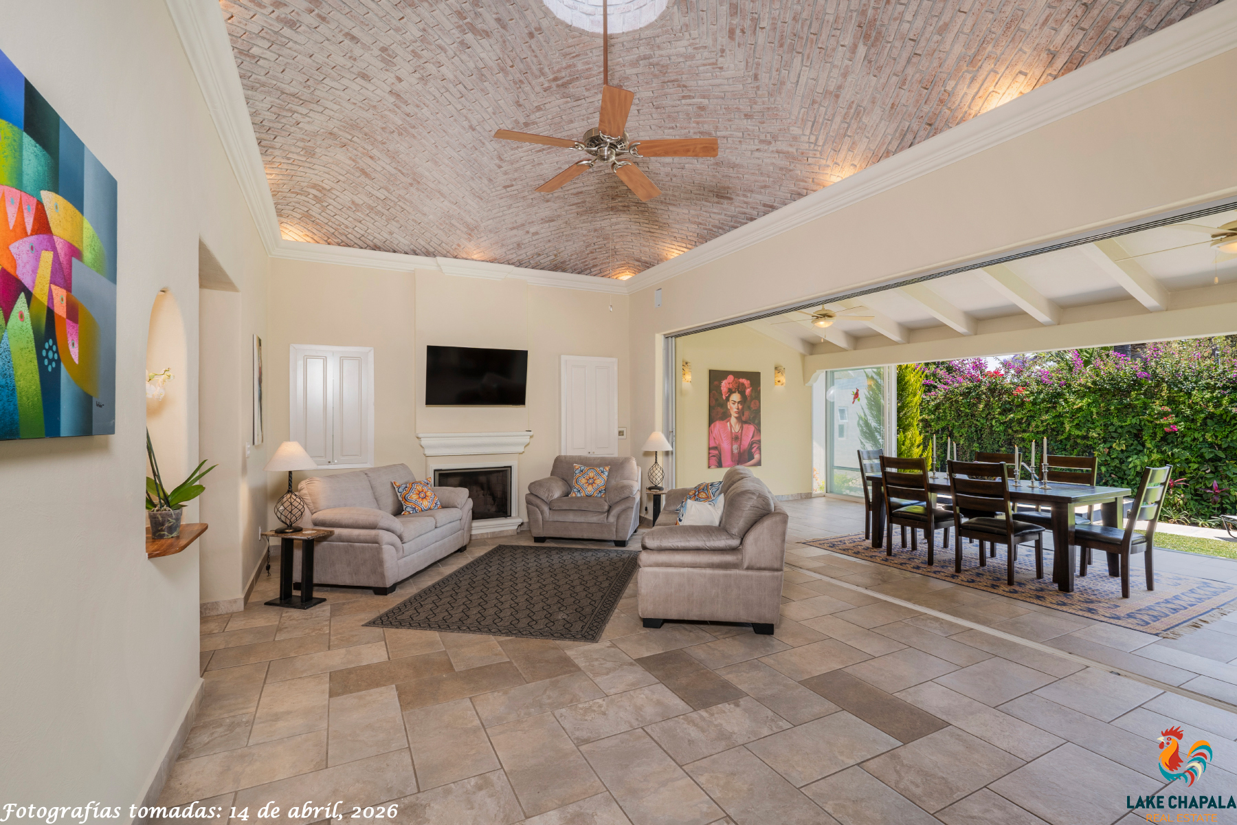 03 Great Room with Fireplace Flows to the Great Room Extension and the Garden