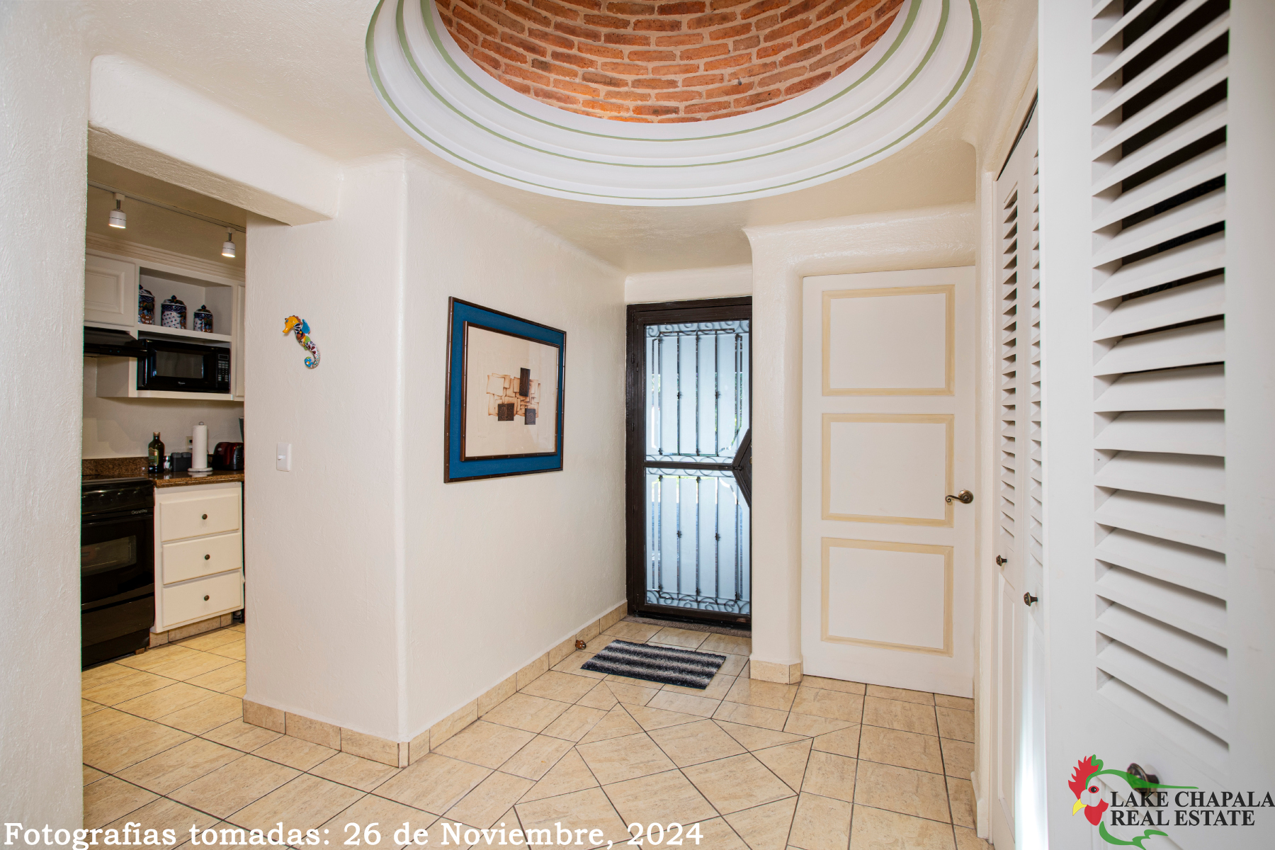 12 Cupola Domed Foyer flows to Kitchen