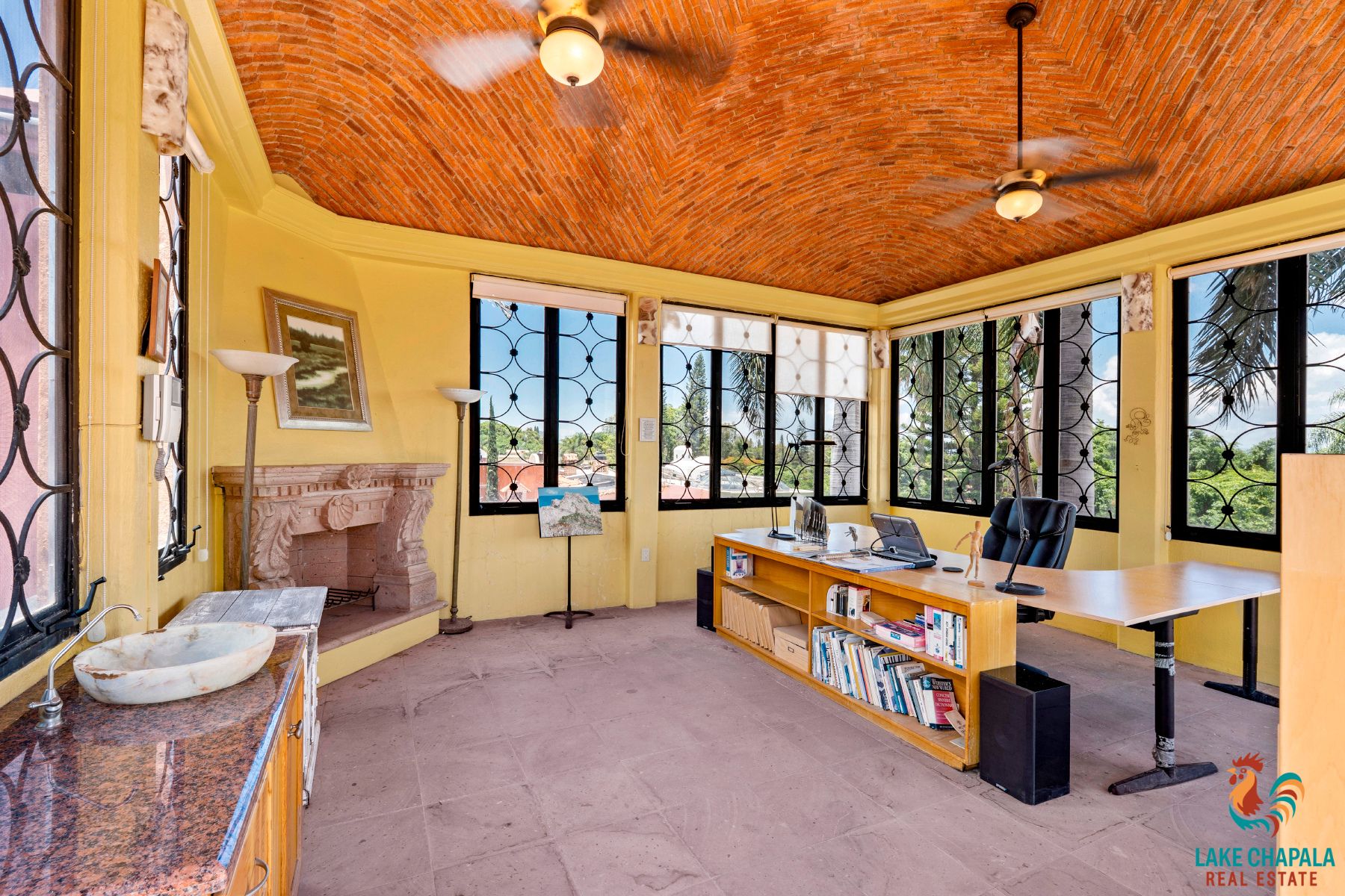 17 Office Studio with Fireplace